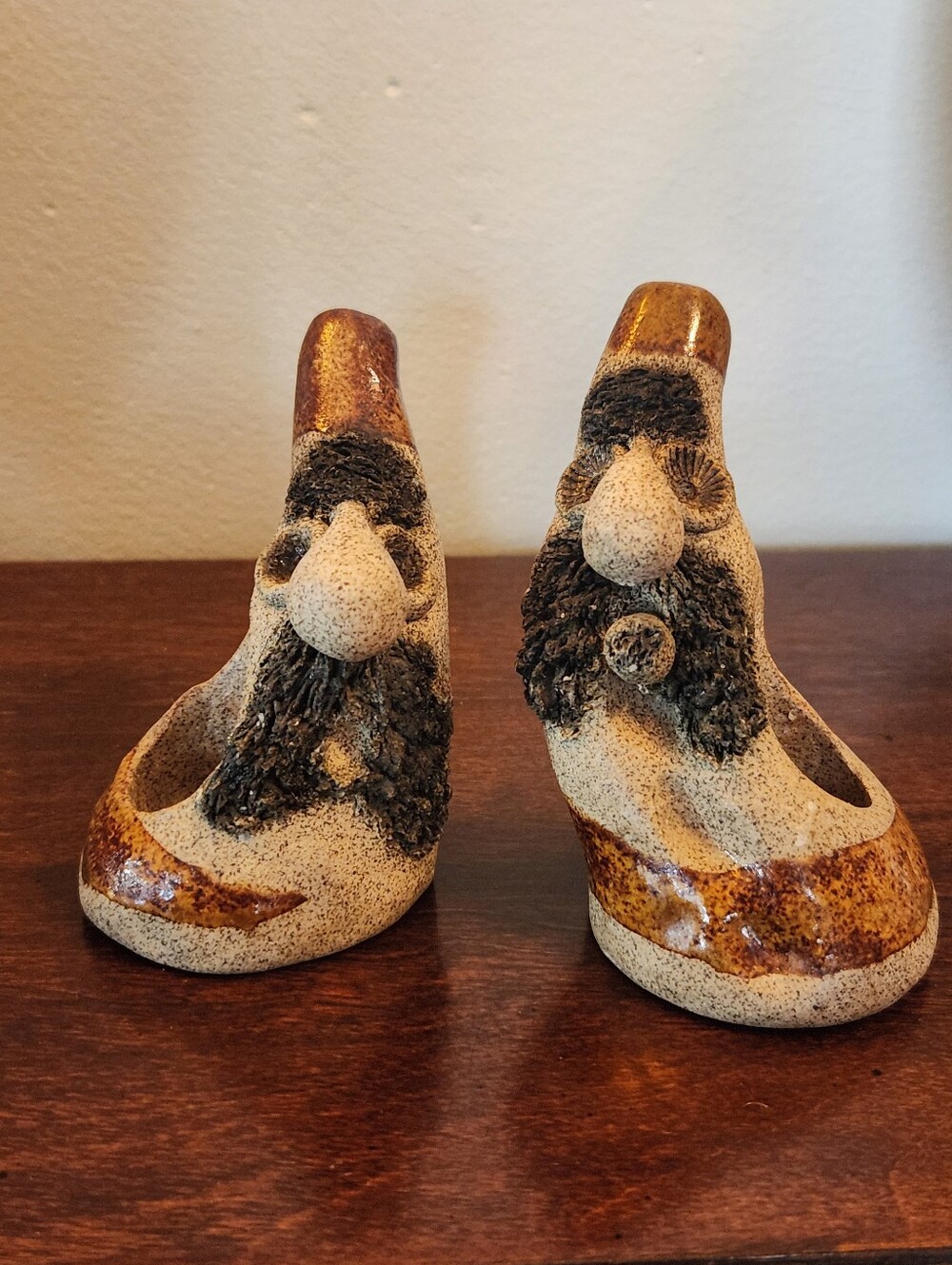 1970s Handmade Studio Pottery Troll Candleholders